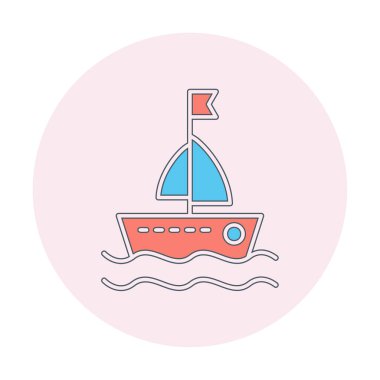 düz yelkenli ikonu vektör çizimi 