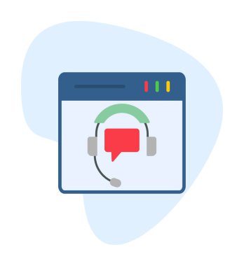 Modern Çevrimiçi Online Destekleyici element tasarımının vektör illüstrasyonu                            