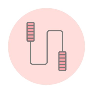 İp sporu ikonunu atlıyorum. Vektör illüstrasyonu 