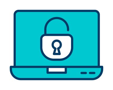 Basit düz dizüstü bilgisayar Aygıtı Kilitli olmayan simge 