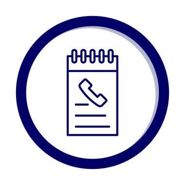 Beyaz arkaplanda telefon rehberi ikonu vektör çizimi