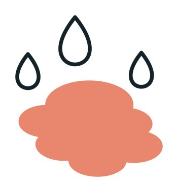 Su damlaları ve su birikintisi ikonu, veteriner illüstrasyonu 