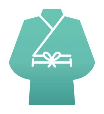 Yukata simgesi, doğrusal izole edilmiş illüstrasyon, ince çizgi vektörü, web tasarım işareti 