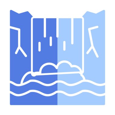 Basit Waterfal simgesi, vektör illüstrasyonu