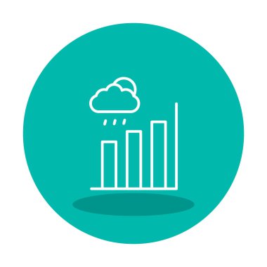 Basit yağmur bulutu ve Grafik simgesi, vektör illüstrasyonu