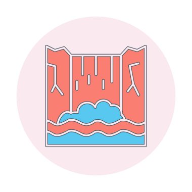 Basit Waterfal simgesi, vektör illüstrasyonu