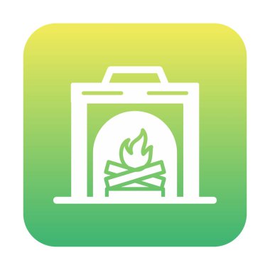 şömine simgesi vektör illüstrasyonu