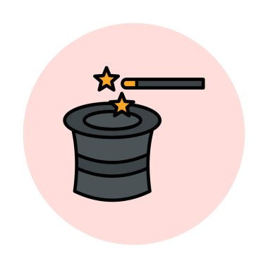 Basit Sihirli Şapka simgesi, vektör illüstrasyonu