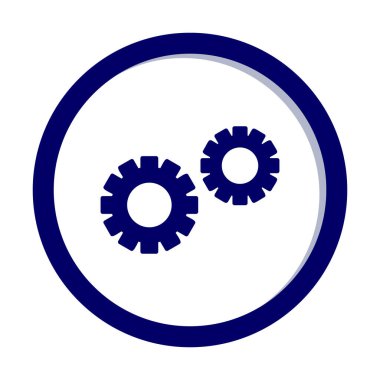 Gear Düz Vektör Simgesi Tasarımı