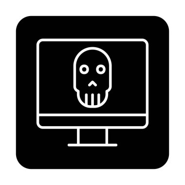 Ölü Bilgisayar Ekran simgesi, vektör illüstrasyonu 