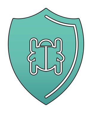 Antivirüs kalkan koruma simgesi vektör illüstrasyonu 