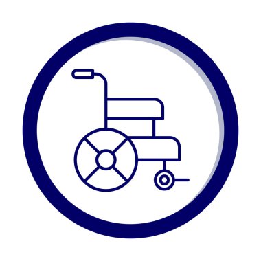Basit Tekerlekli sandalye Simgesi, vektör illüstrasyonu