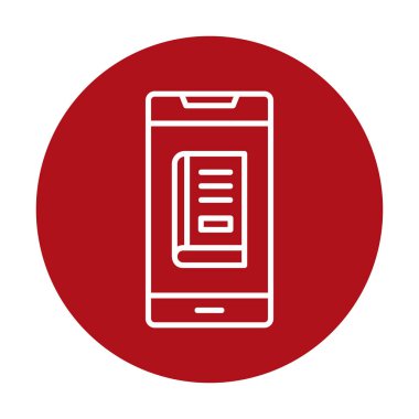 çevrimiçi kitap simgesi, vektör illüstrasyonu 