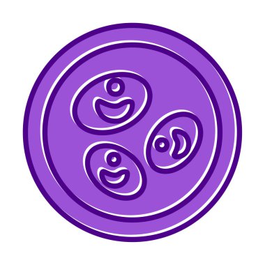 Bakteri petri kabı ve bakteri vektör simgesi 