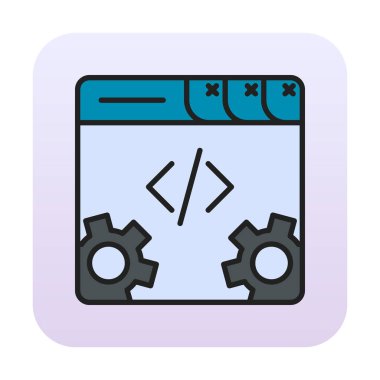 Basit programlama kodu optimizasyon simgesi, vektör illüstrasyonu