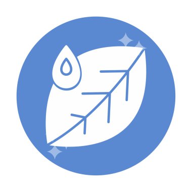 Su damlası ve yaprak simgesinin vektör çizimi