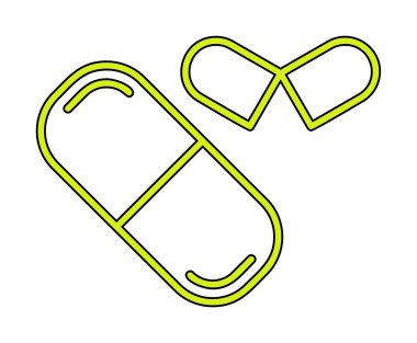 ilaç yassı ikonu, kapsüller, haplar            