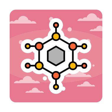 Basit Nanoteknoloji simgesi, vektör illüstrasyonu