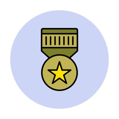 Moda düz renk olarak basit madalya simgesi. 