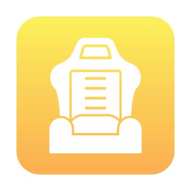 araba koltuğu simgesi, vektör illüstrasyonu 