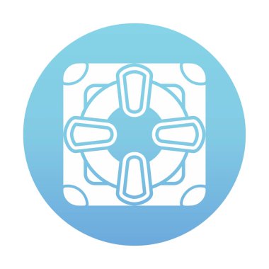 Lifesaver yassı simgesinin vektör çizimi, cankurtaran sembolü  