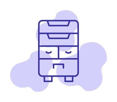 çekmeceler düz simge, vektör çizimi ile klozet 