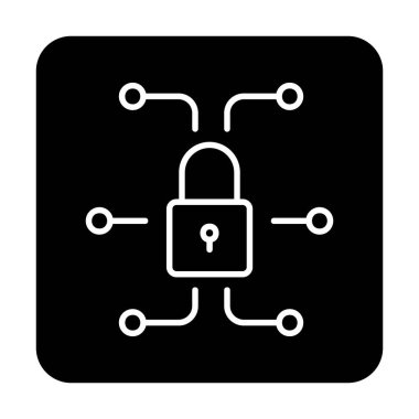 Ağ güvenlik simgesi, vektör çizim 