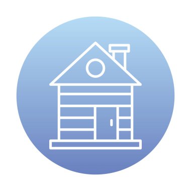 ahşap ev simgesi, vektör illüstrasyonu