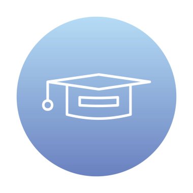 Mezuniyet şapkası ikonu, eğitim ikonu. düz tasarım biçimi