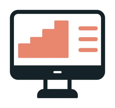 Basit Bilgisayar İzleme Veri Analizi simgesi, vektör illüstrasyonu