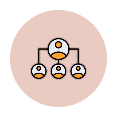 Basit Organizasyon hiyerarşisi simgesi, vektör illüstrasyonu