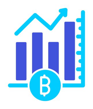 Bitcoin ve grafik simgesi. özet çizimi 