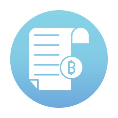 Bitcoin imzalı fatura simgesinin vektör illüstrasyonu 