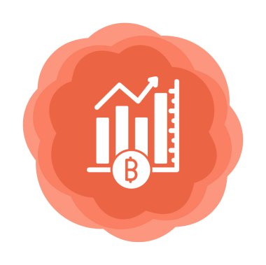 Bitcoin ve grafik simgesi. özet çizimi 