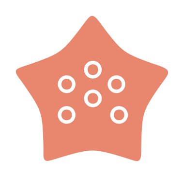 denizyıldızı düz ikon vektör çizimi 