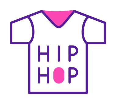 Hip hop metni ve vektör illüstrasyonlu tişört  