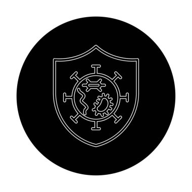 Mikroplar Korunan Kalkan ikon vektör çizimi