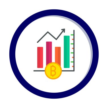 Bitcoin ve grafik simgesi. özet çizimi 