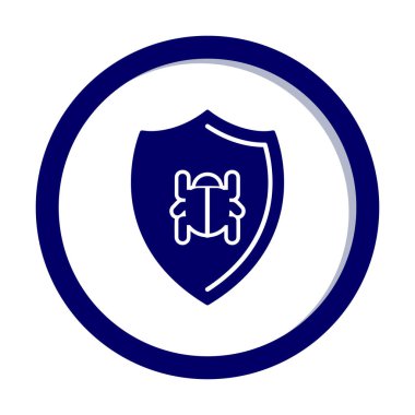 Antivirüs kalkan koruma simgesi vektör illüstrasyonu 