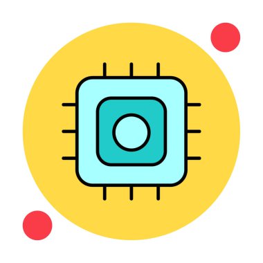 Basit düz işlemci vektör simgesi