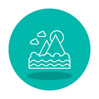 Fuji Dağı simgesi, veteriner illüstrasyonu 