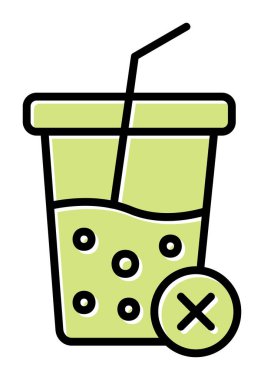 Basit, alkolsüz içecek simgesi, vektör illüstrasyonu