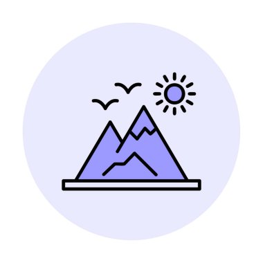 dağ simgesinin vektör illüstrasyonu