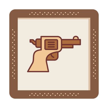 askeri tabanca ikonu vektör illüstrasyonu 