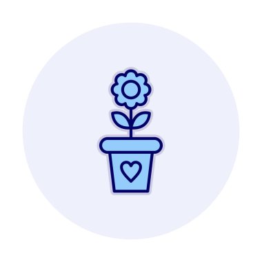 Çiçek kabı simgesi vektörü