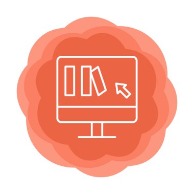 Basit Çevrimiçi Kitap satın alma simgesi, vektör illüstrasyonu