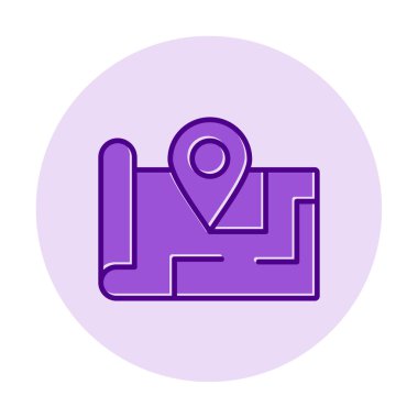 Konum iğnesi, vektör illüstrasyonlu harita simgesi