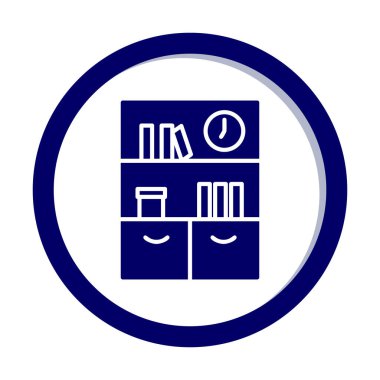 kitaplık düz simge, vektör illüstrasyonu 