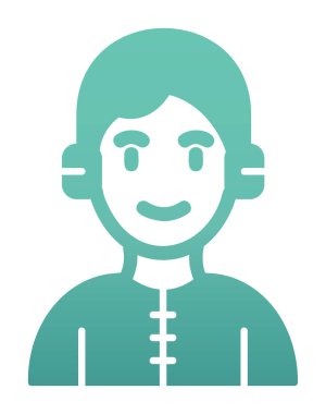 DJ avatar web simgesi, vektör illüstrasyonu 