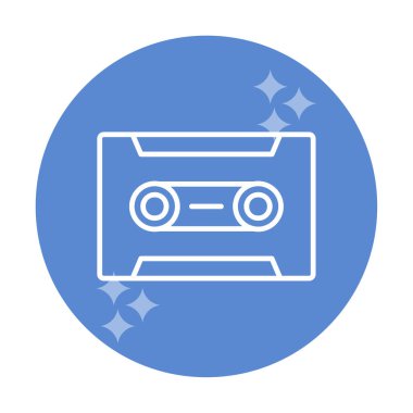 Kaset. Web simgesi basit illüstrasyon                               